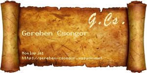 Gereben Csongor névjegykártya